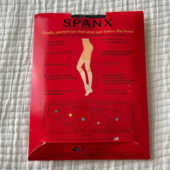 New SPANX by Sara Blakely Footless Bodyshaping Pantyhose Size C Black Original - Picture 4 of 4